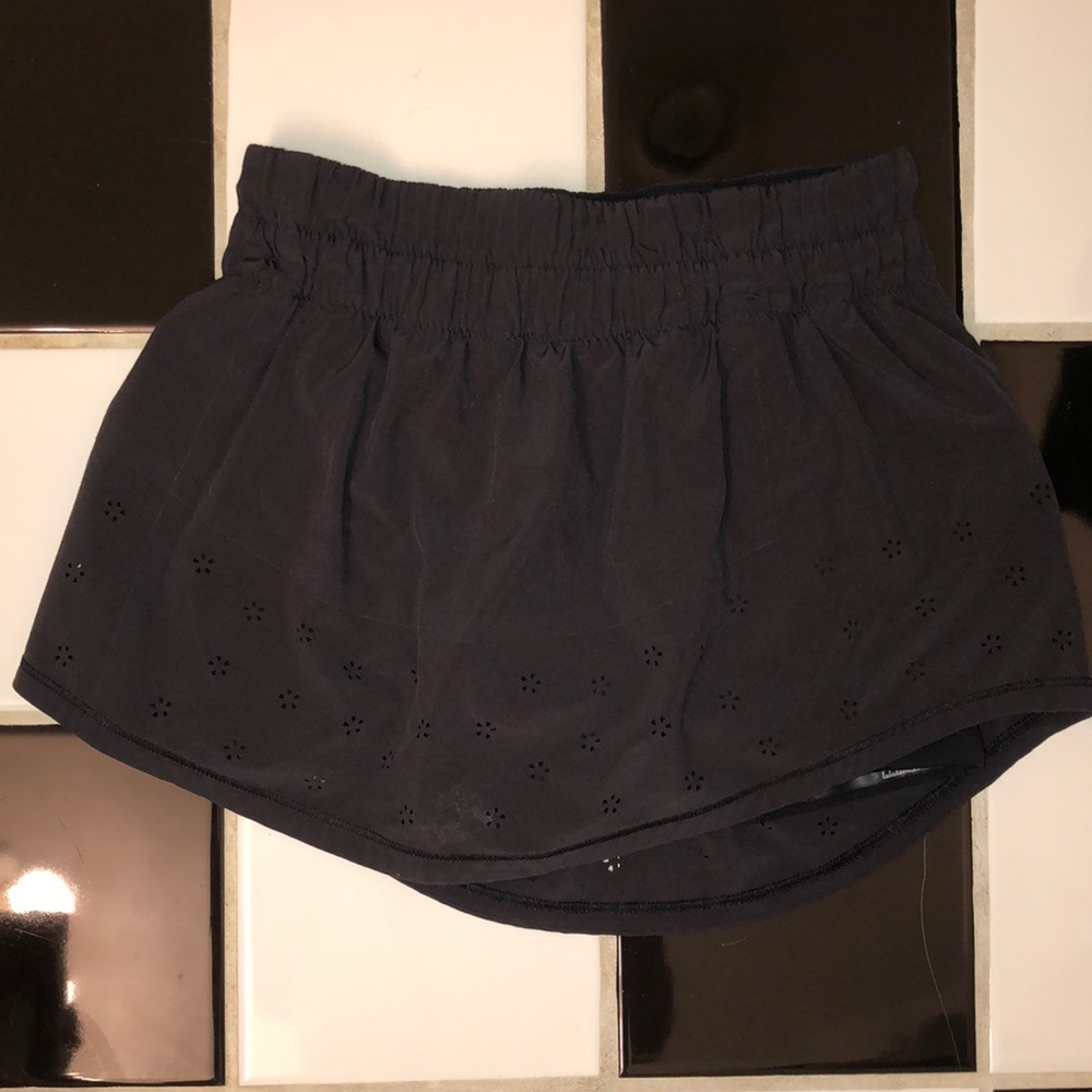 Lululemon Black Skirt w/ floral cutouts